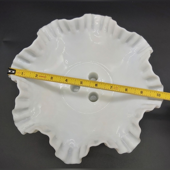 Fenton 10 in. Milkglass Diamond Lace Epergne - Picture 9 of 10